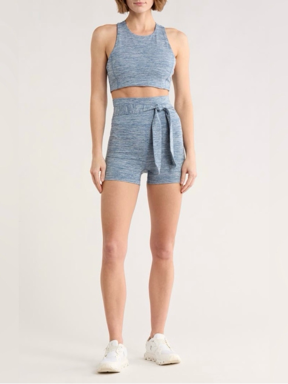 FP Movement Crop Tank and Shorts Set XS Blue Heather
